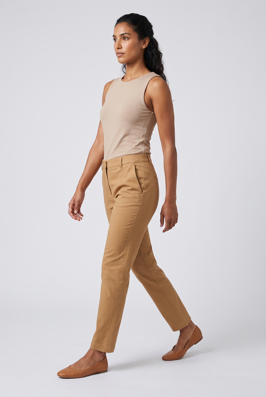 Women Gabardine Pants (Café)