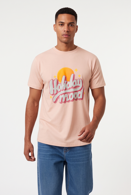 Men T-shirt Pull & Bear (Pink)