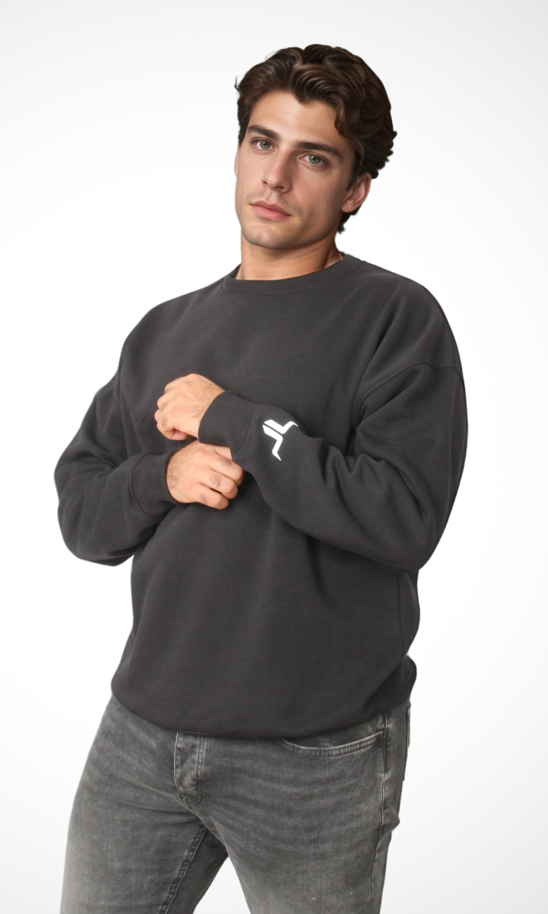 (Original) Men Crew Neck Melton Sweater - NUT (Black)