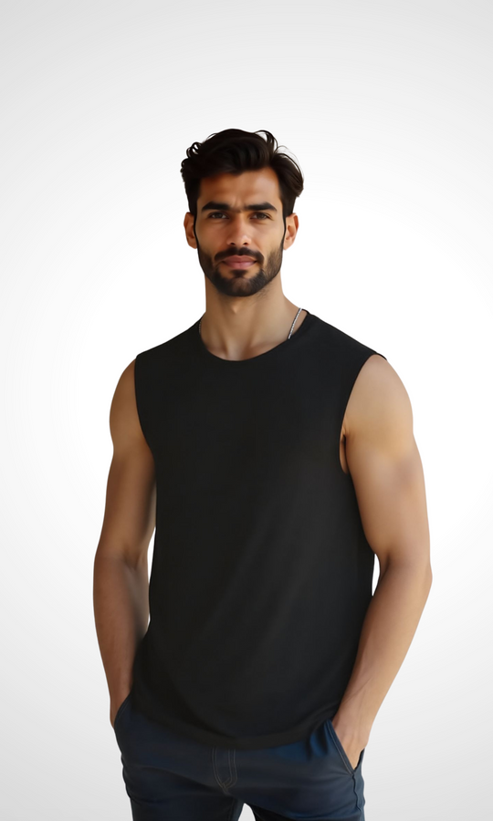 Men Training Sleeveless Tank Top (Black)