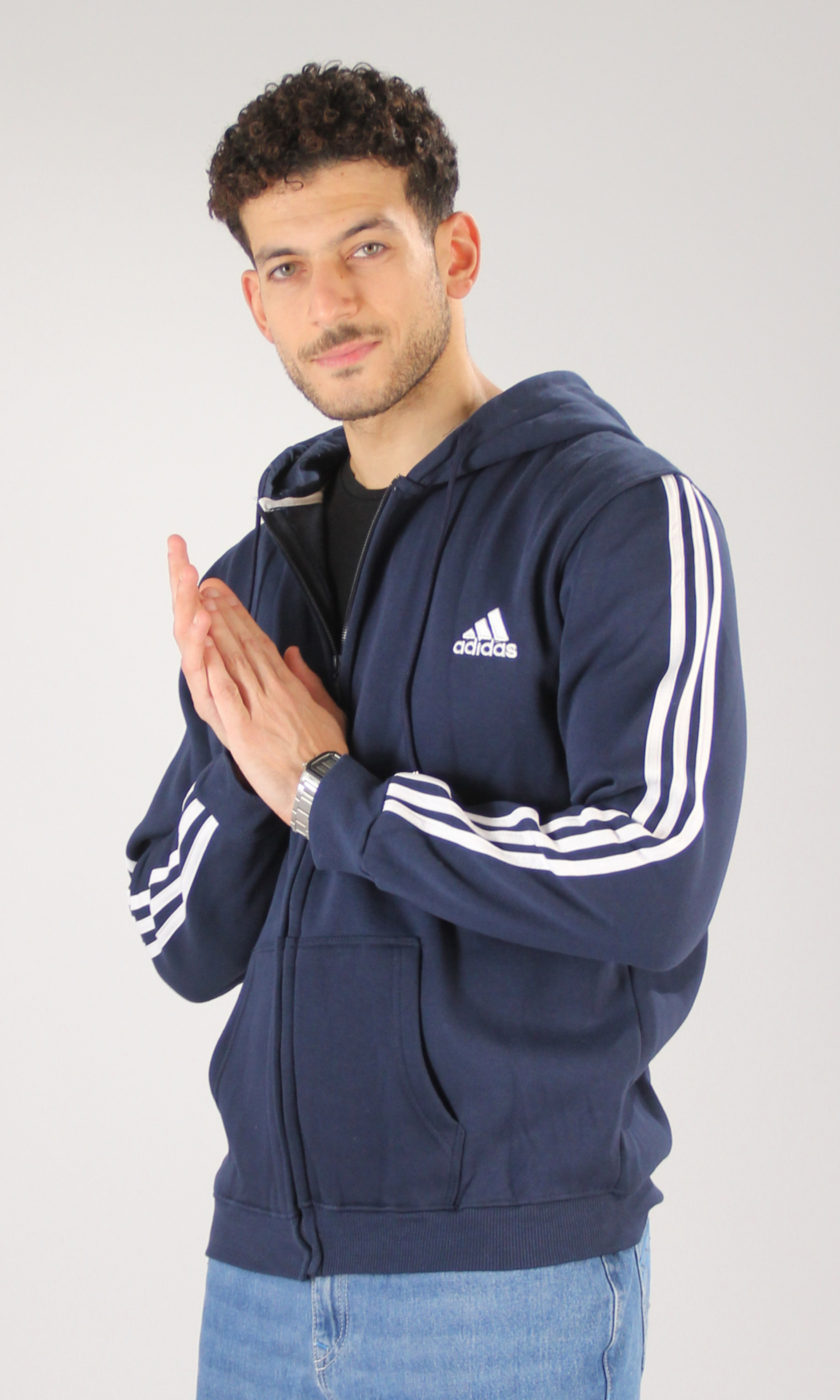 Men 3-Stripes Full Zip Hoodie jacket