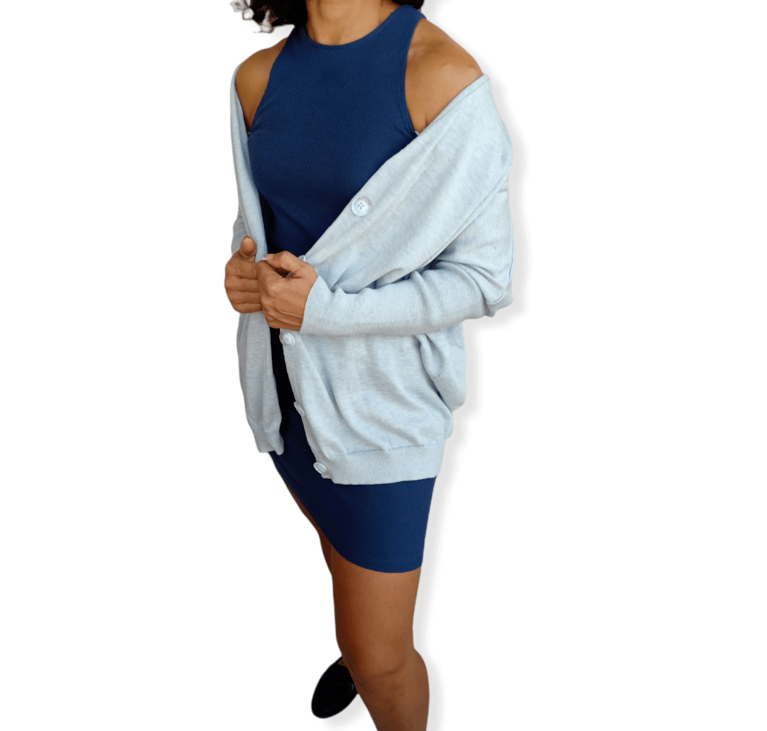 ElOutlet Women Jacket (Oversized Jacket) Baby Blue
