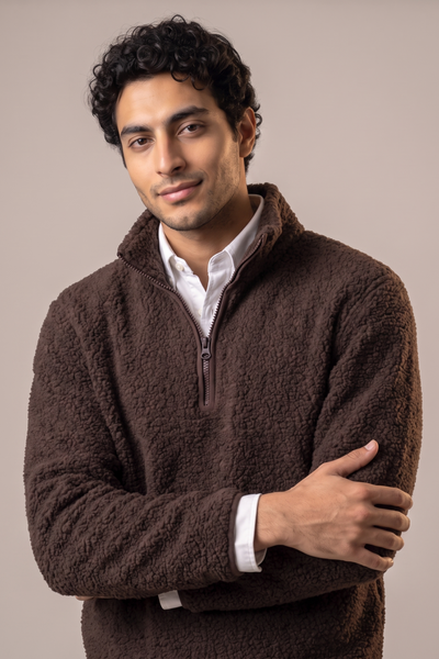 Cozy Curl Half-Zip Sherpa Pullover