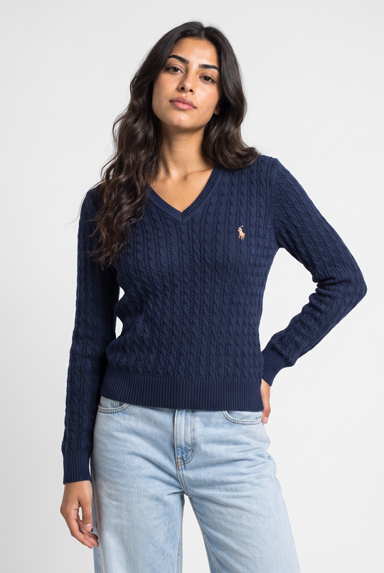 Knit V-Neck Sweater -Slim Fit