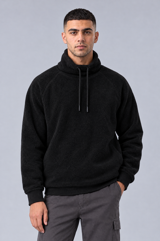 Summit Fleece Funnel Neck Pullover -Black