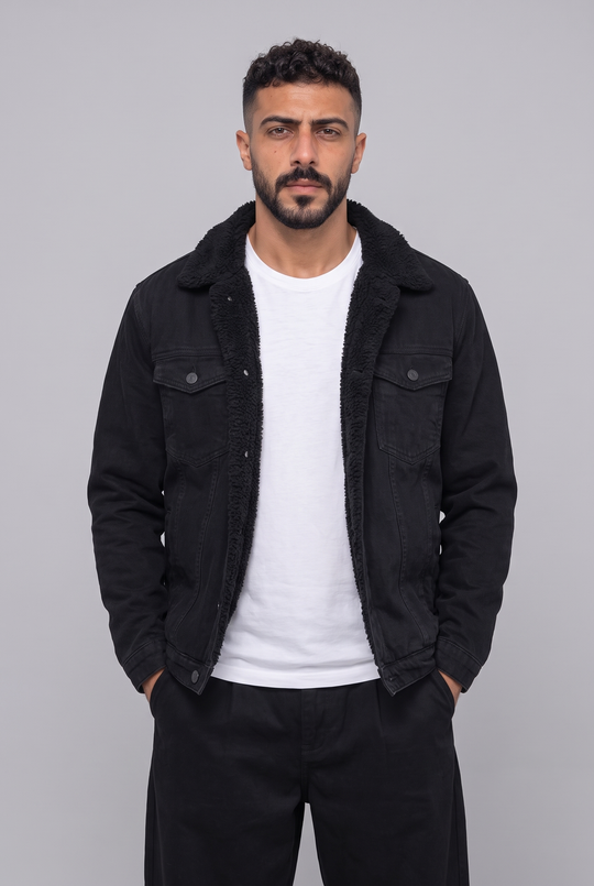 Sherpa-Lined Denim Trucker