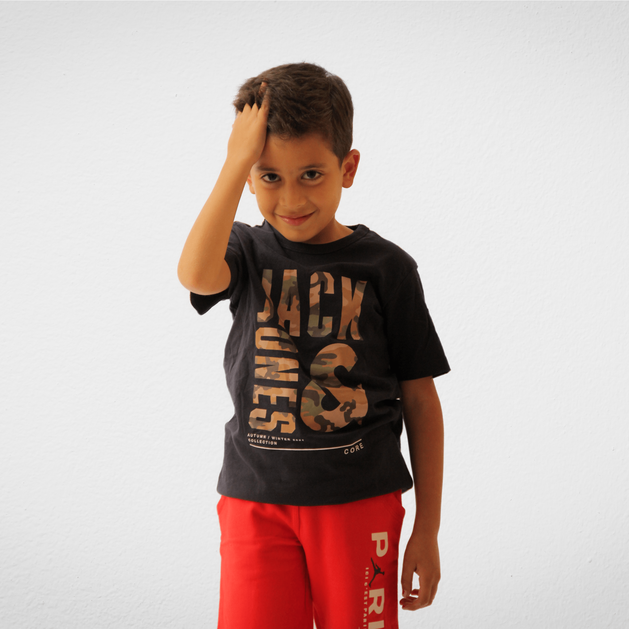 Kids Summer 23 Kids Tshirt Kids (Boys) Cotton Tshirt (J&J) - Dark Blue (Jack Ones army)