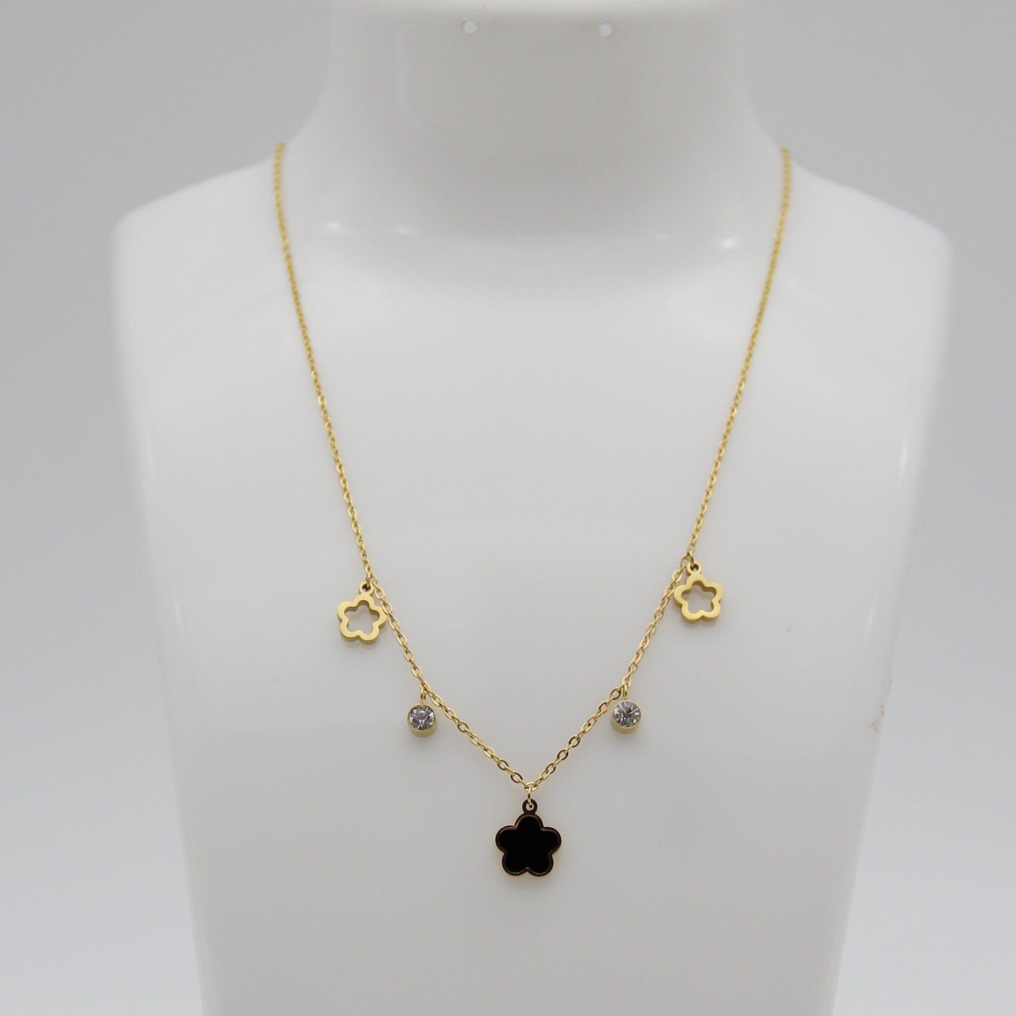 Outlet W&B Female Necklaces Flowers Golden Stainless Steel Necklace
