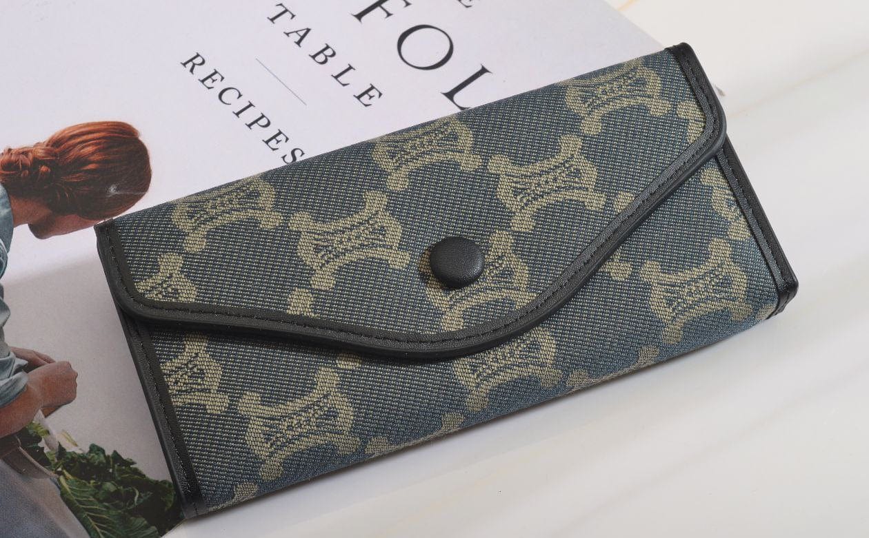 Outlet W&B Wallet Black X Grey Basic Long Women Wallet