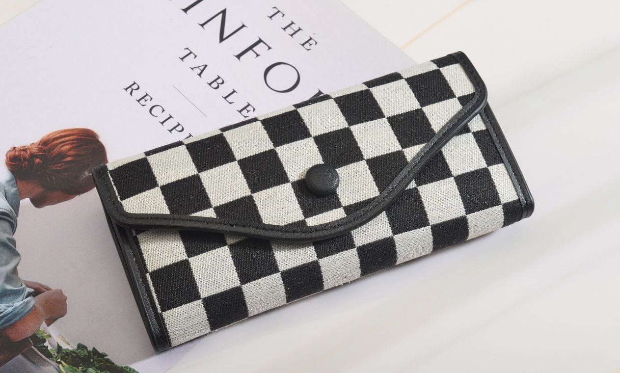 Outlet W&B Wallet Black X White Basic Long Women Wallet