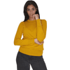 Winter23_WOMEN Women Pullover Women Round-Collar Pullover (buttons on sleeve) - Mustard