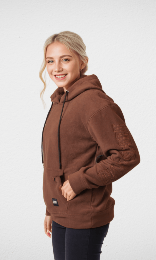 Women Winter 24 Summer Sale 23 (ORIGINAL) DKNY Hoodie With Side Logo - Brown