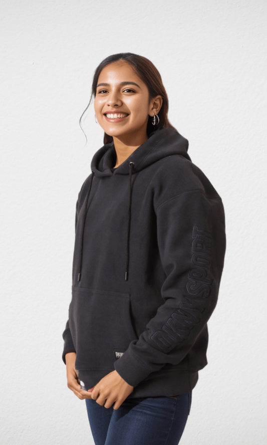 Women Winter 24 Summer Sale 23 (ORIGINAL) DKNY Hoodie With Side Logo - Dark Blue