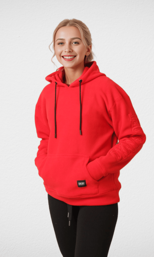 Women Winter 24 Summer Sale 23 (ORIGINAL) DKNY Hoodie With Side Logo - Red
