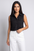 Women Sleeveless Crop Shirt Oversized