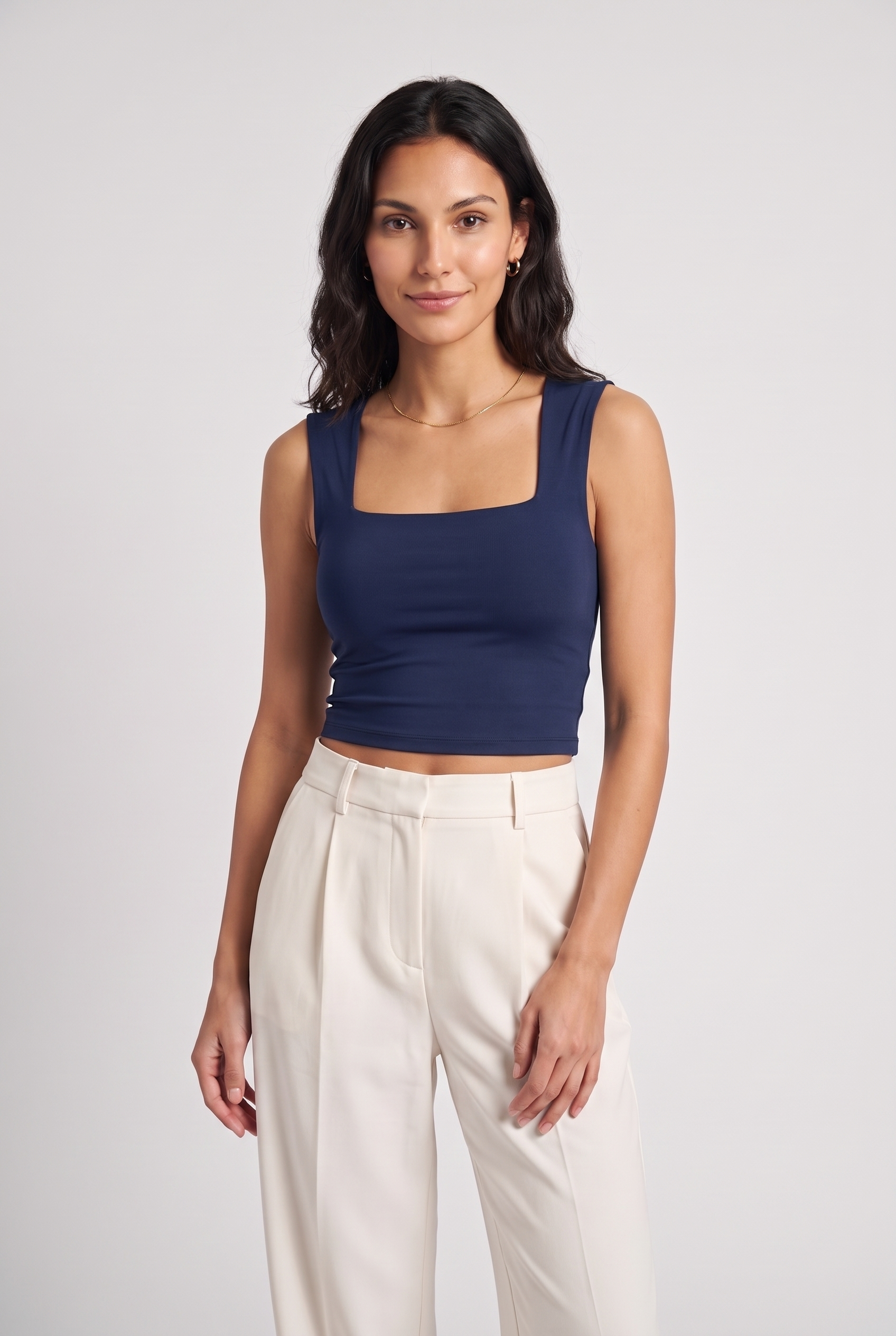NUT Plain Women Square Neck Tank Tops