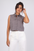Women Sleeveless Crop Shirt Oversized