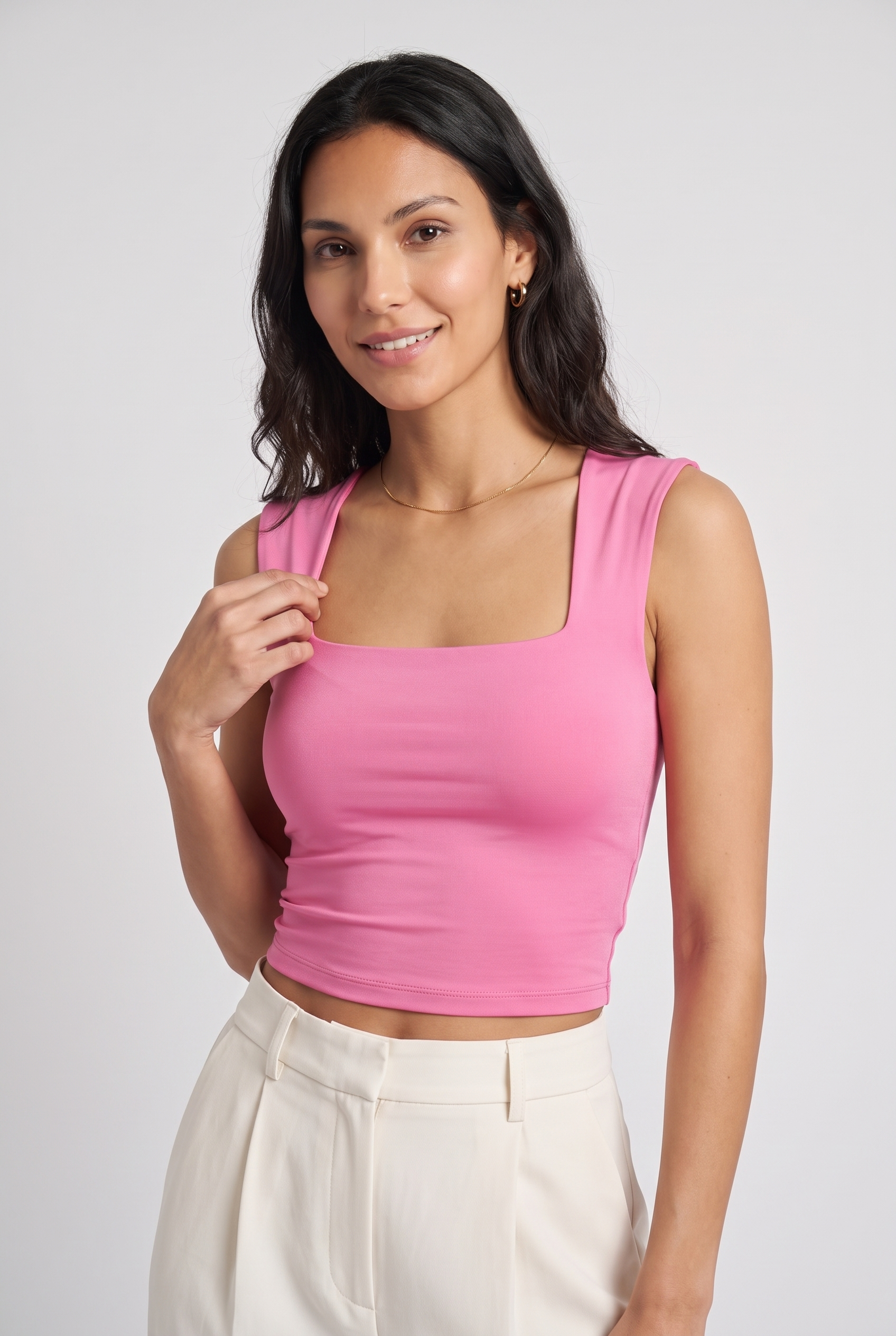 NUT Plain Women Square Neck Tank Tops