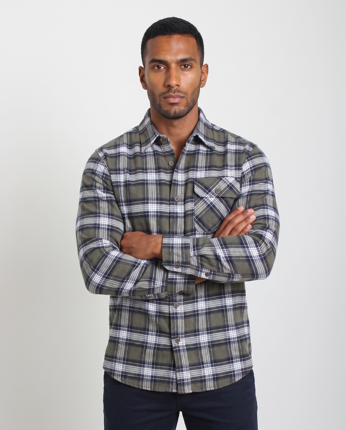 Checkered Long Sleeve Shirt (Green)