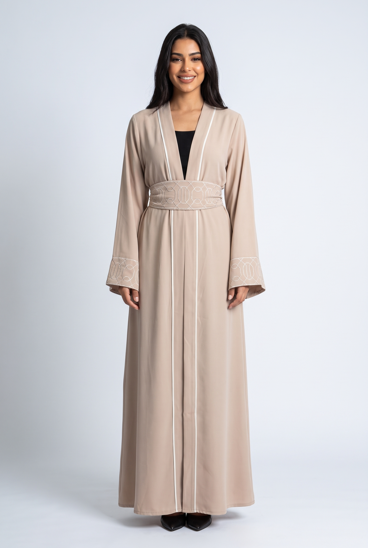 Women Kaftan With Belt (Beige)