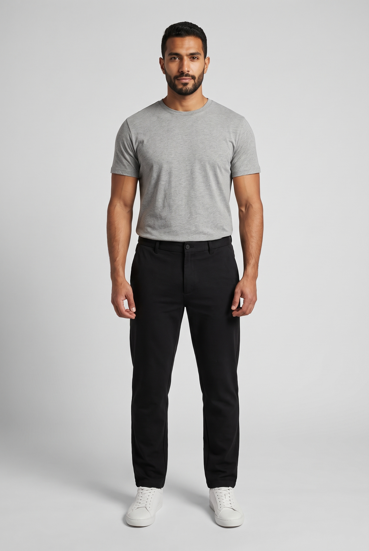 Men Black Solid Regular Fit Trousers