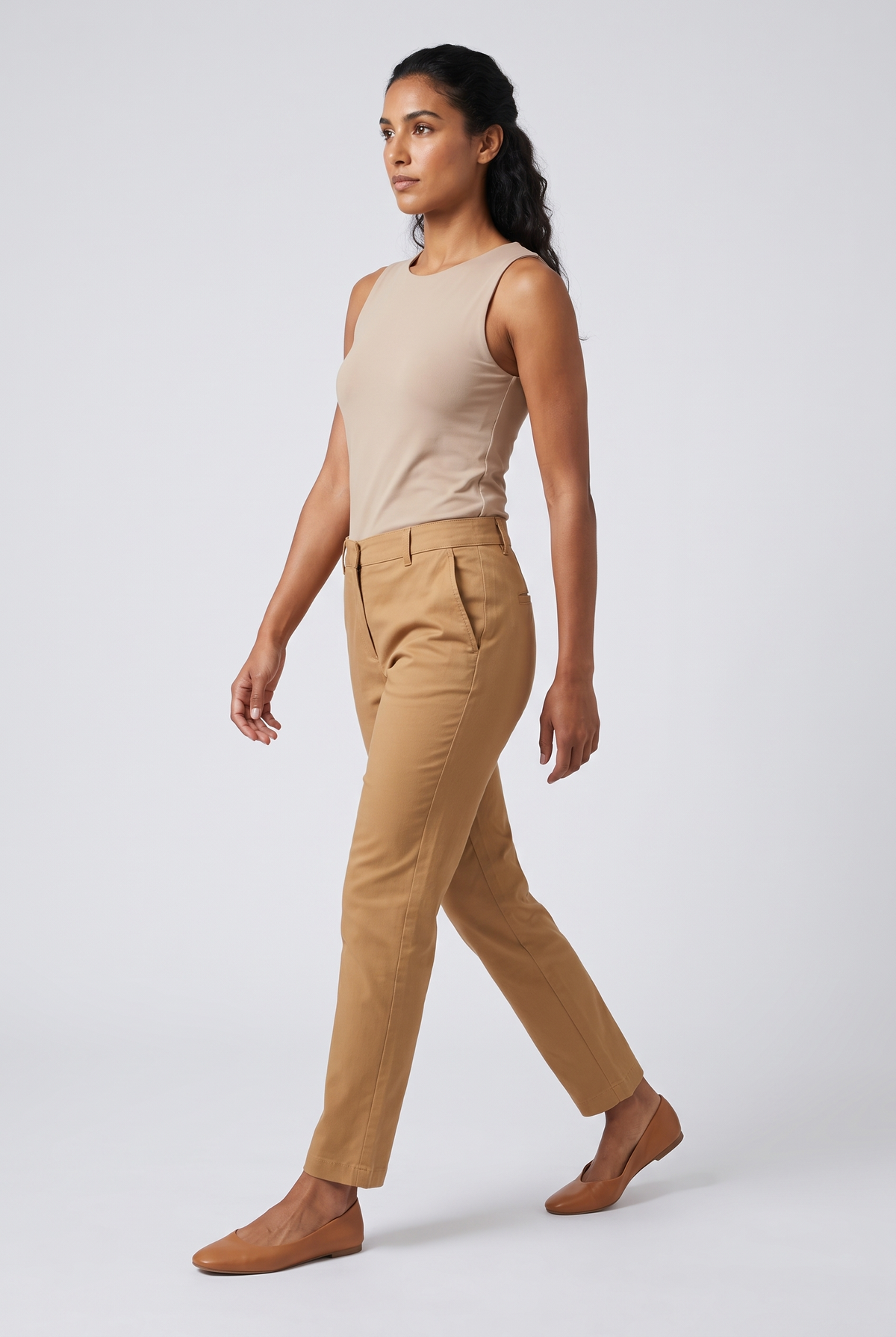 Women Gabardine Pants (Café)