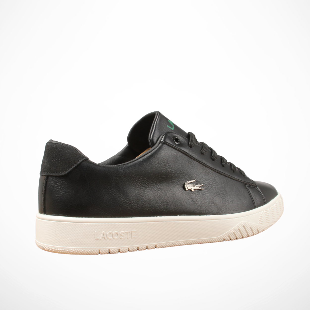 Men Leather Lacoste Shoes (Black)