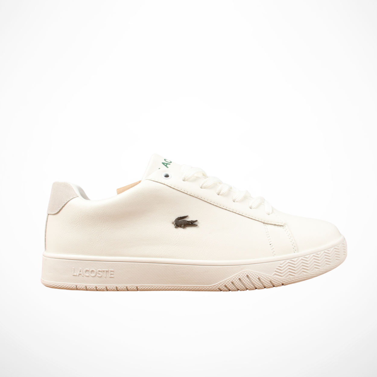 Men Leather Lacoste Shoes (White)