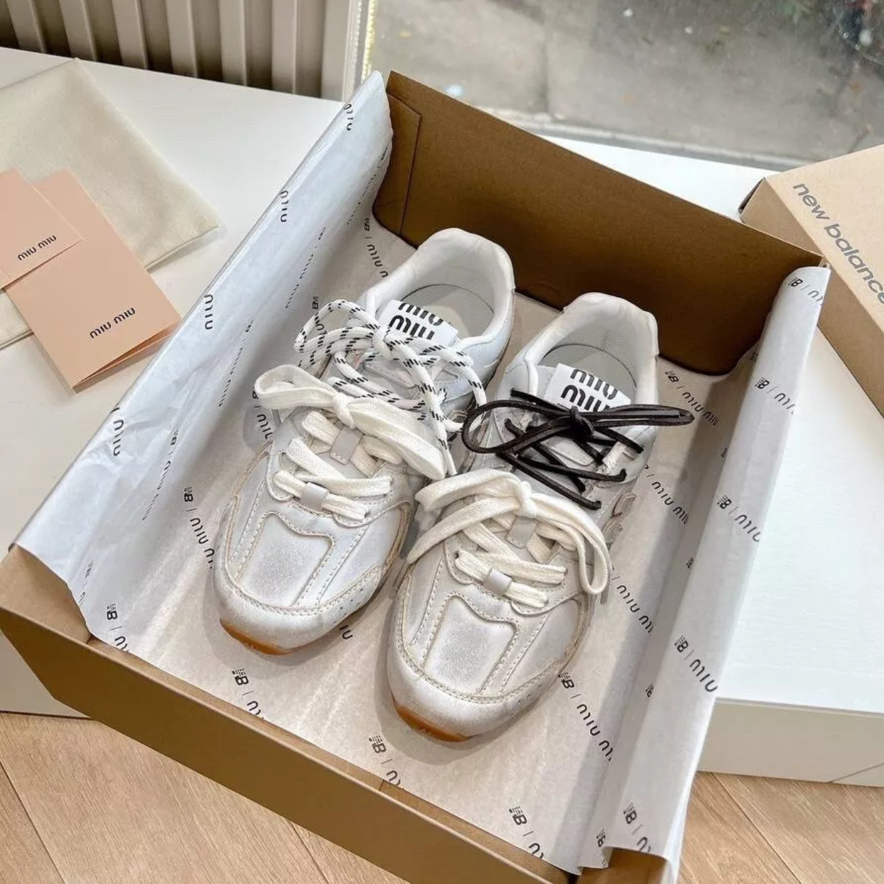 Women-Men NB 530 MIU MIU GUM-3 (White)