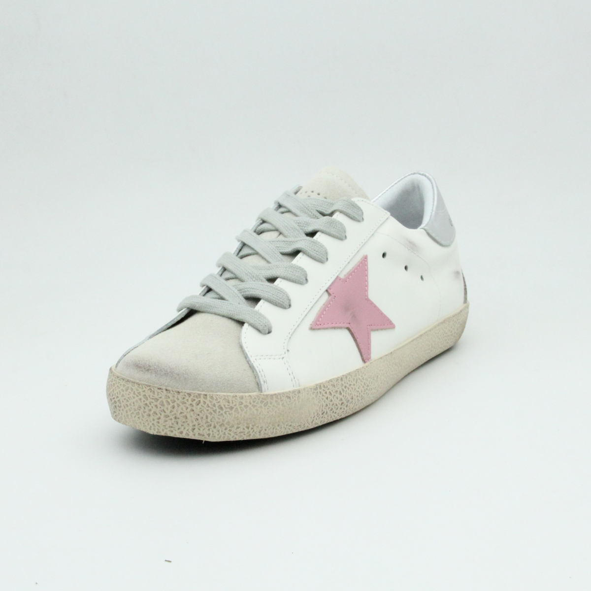 Women Super Star Metallic Heel Tab in leather (Pink)