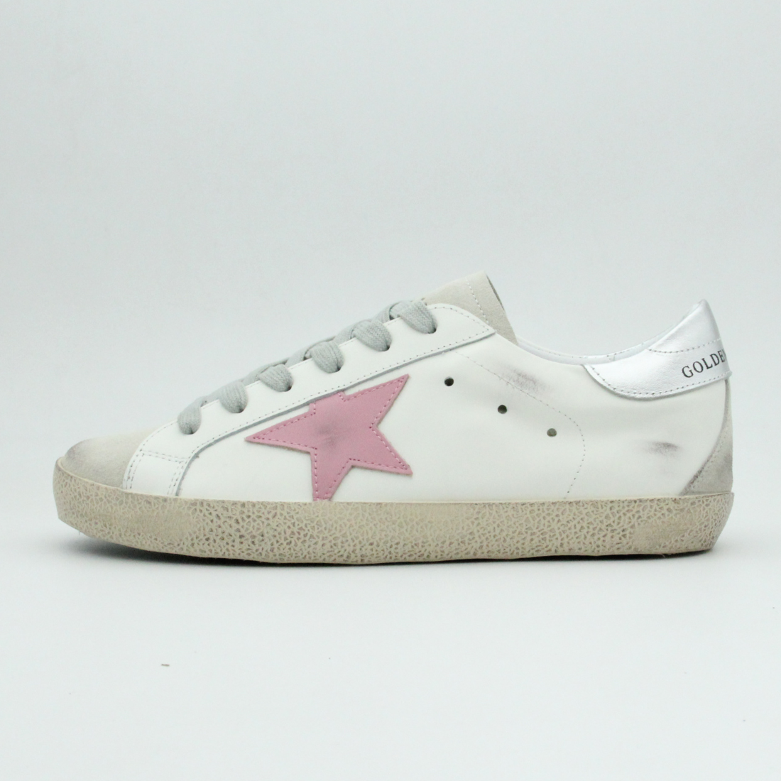 Women Super Star Metallic Heel Tab in leather (Pink)