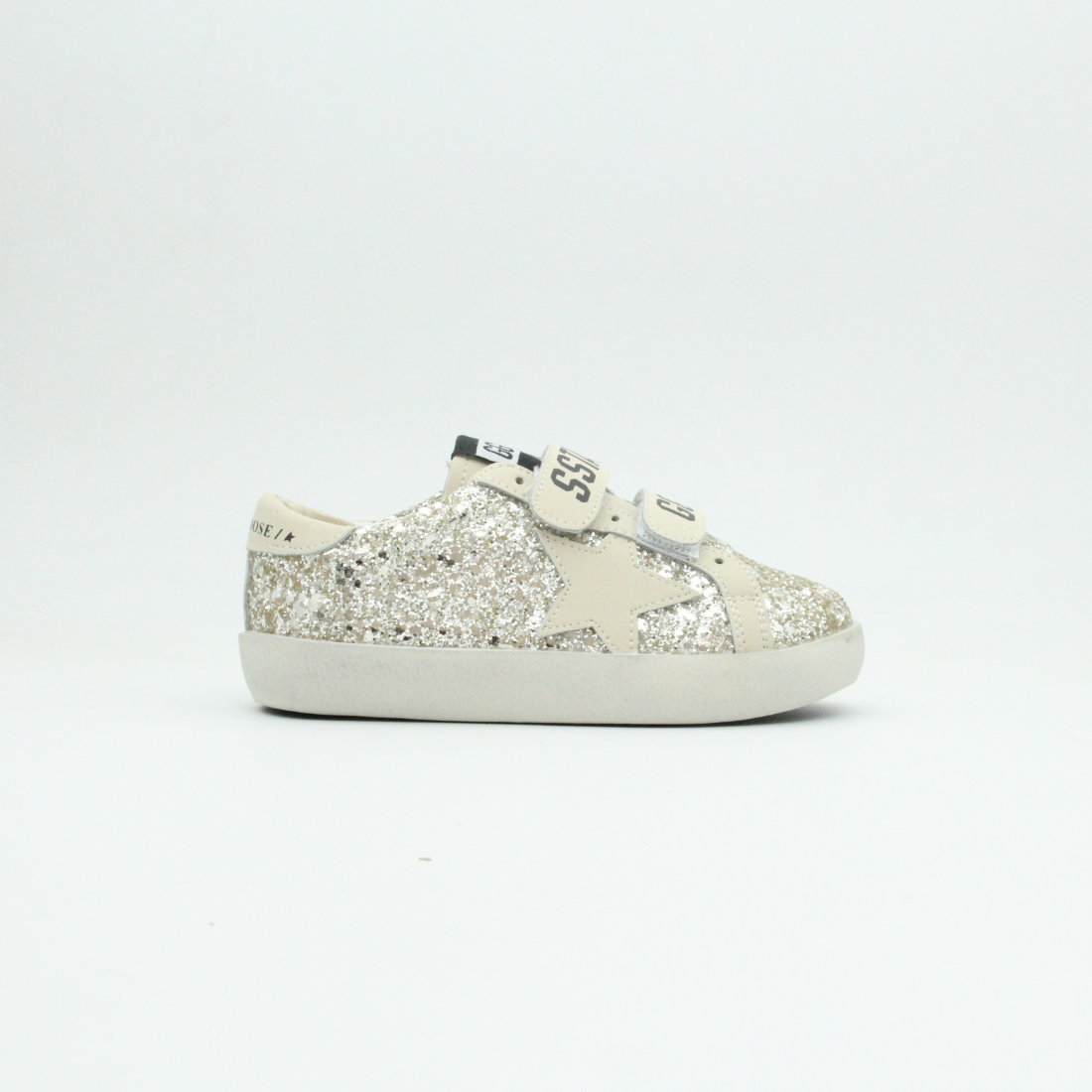 Kids Golden Goose Super Star  (White Gold Glitter)
