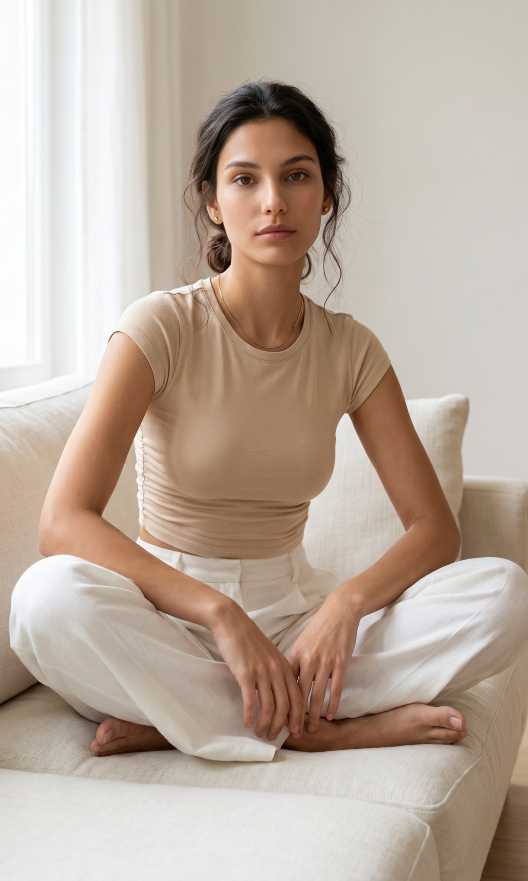 NUT Plain Women Crop Top Short Sleeve