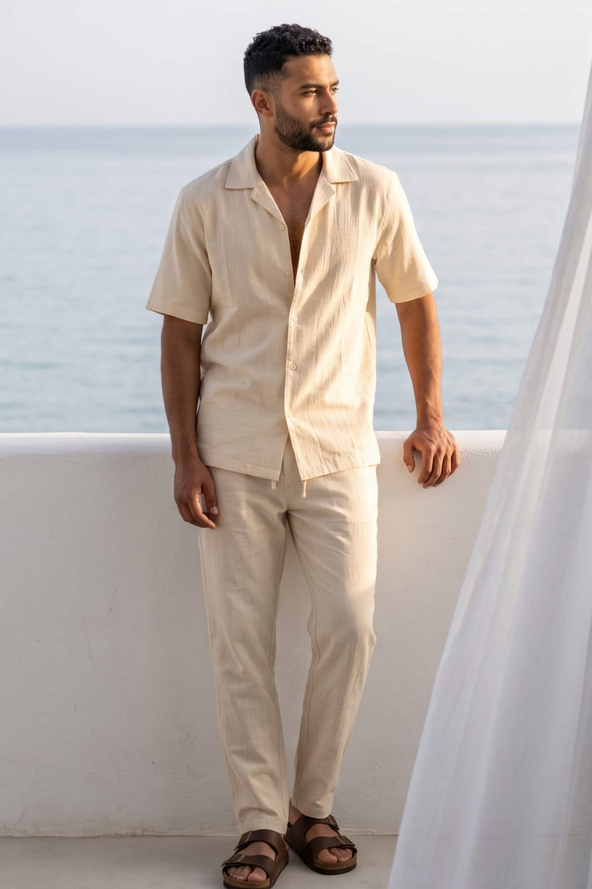 NUT men's coastal chic linen set, product photo