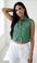 Women Sleeveless Crop Shirt Oversized