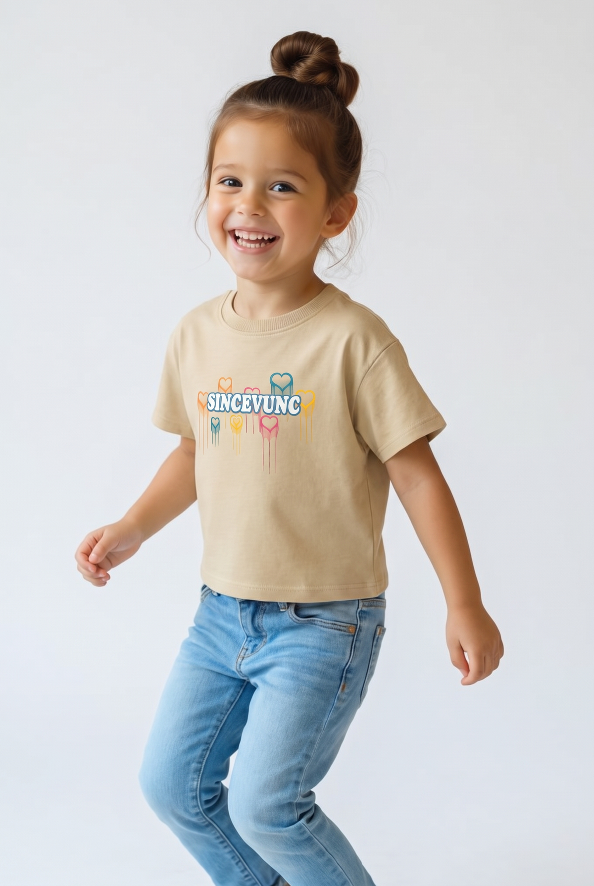 Kids Crew Neck T-Shirt SINCEVUNC (Beige)