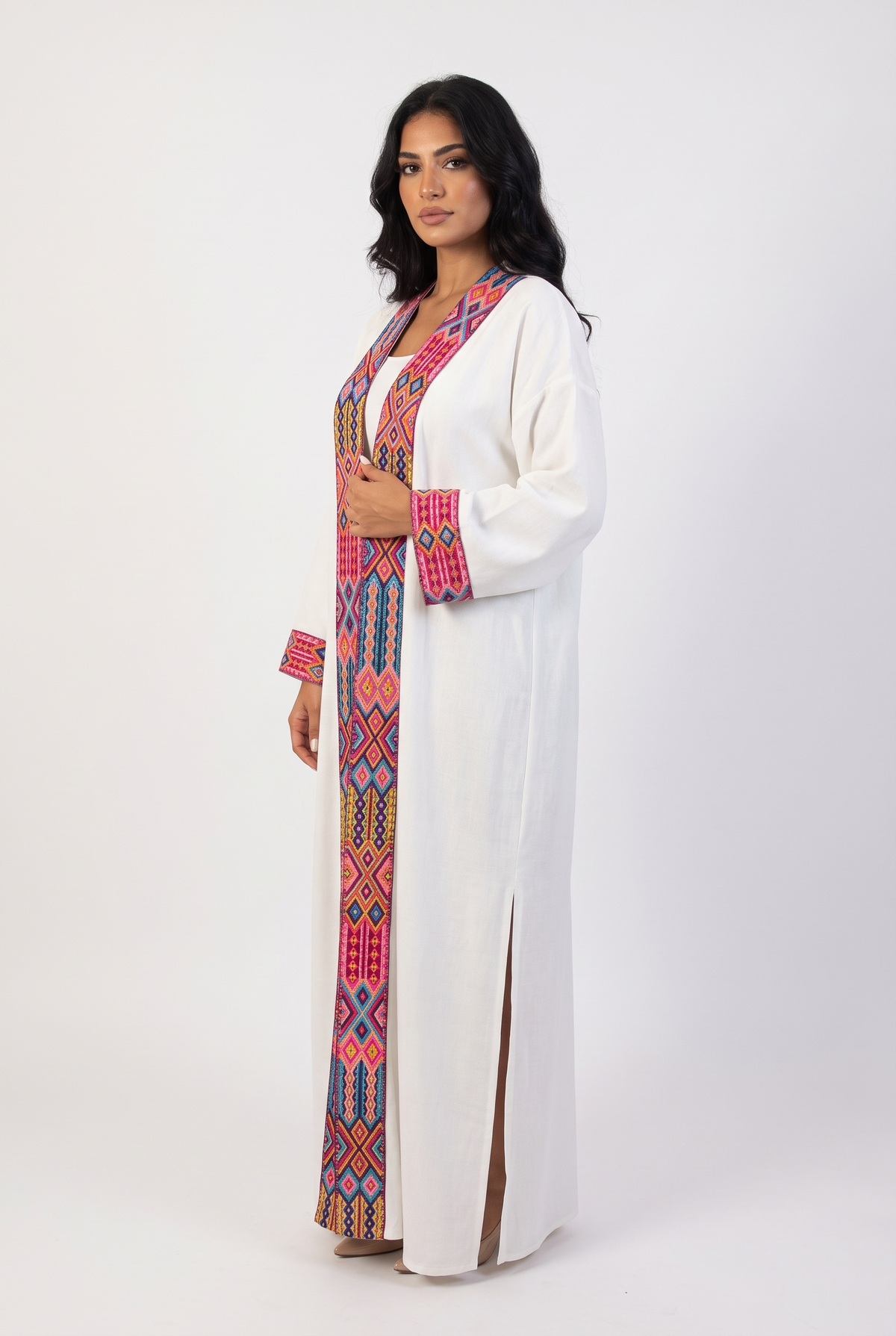 Women Cardigan Kaftan (White)