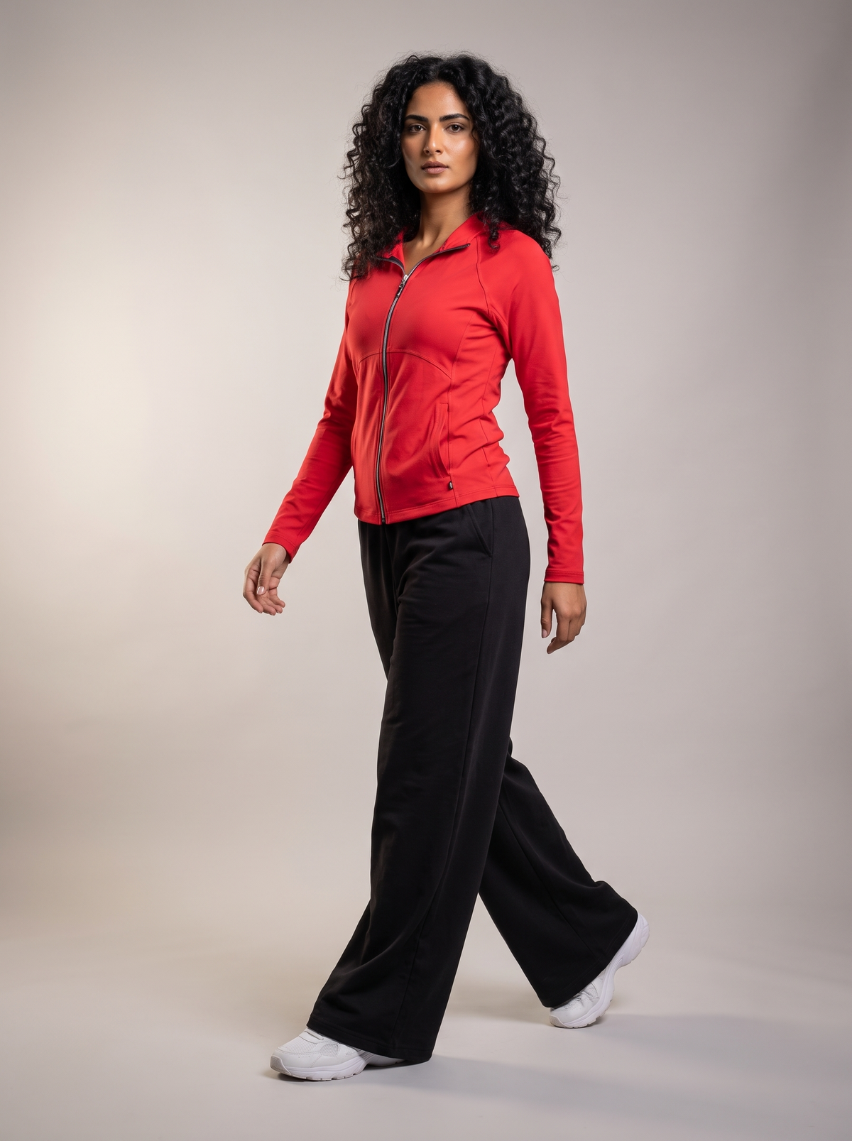 NUT Women High Waist Wide Leg Sweatpants (Black)