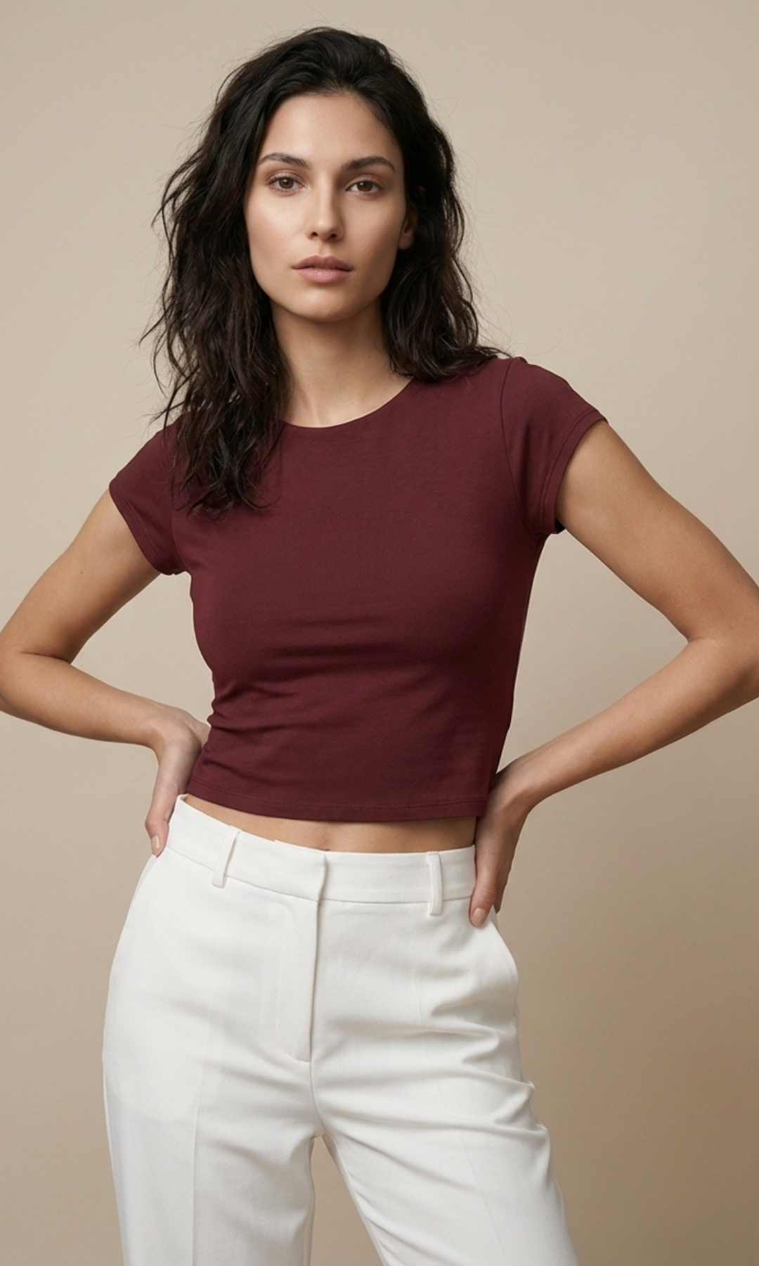 NUT Plain Women Crop Top Short Sleeve