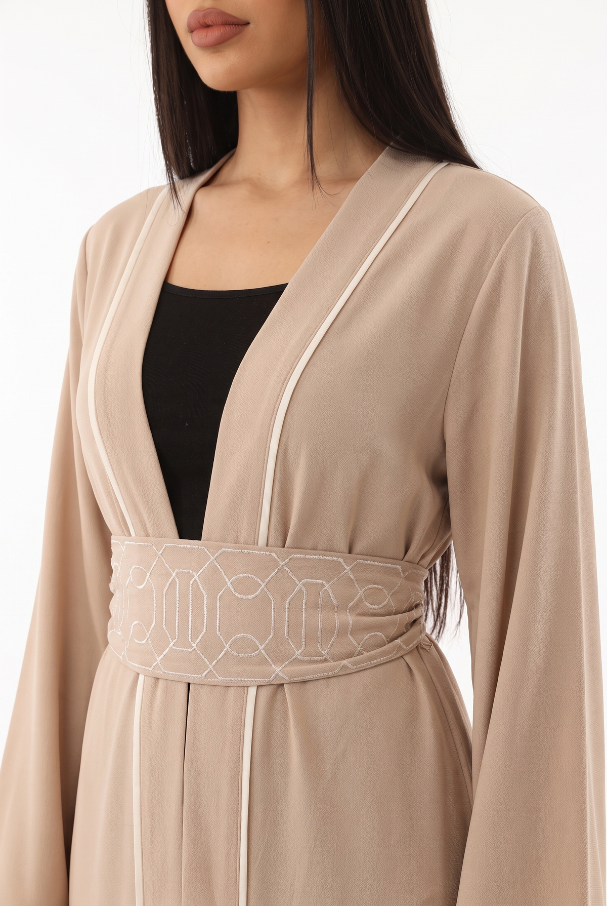 Women Kaftan With Belt (Beige)