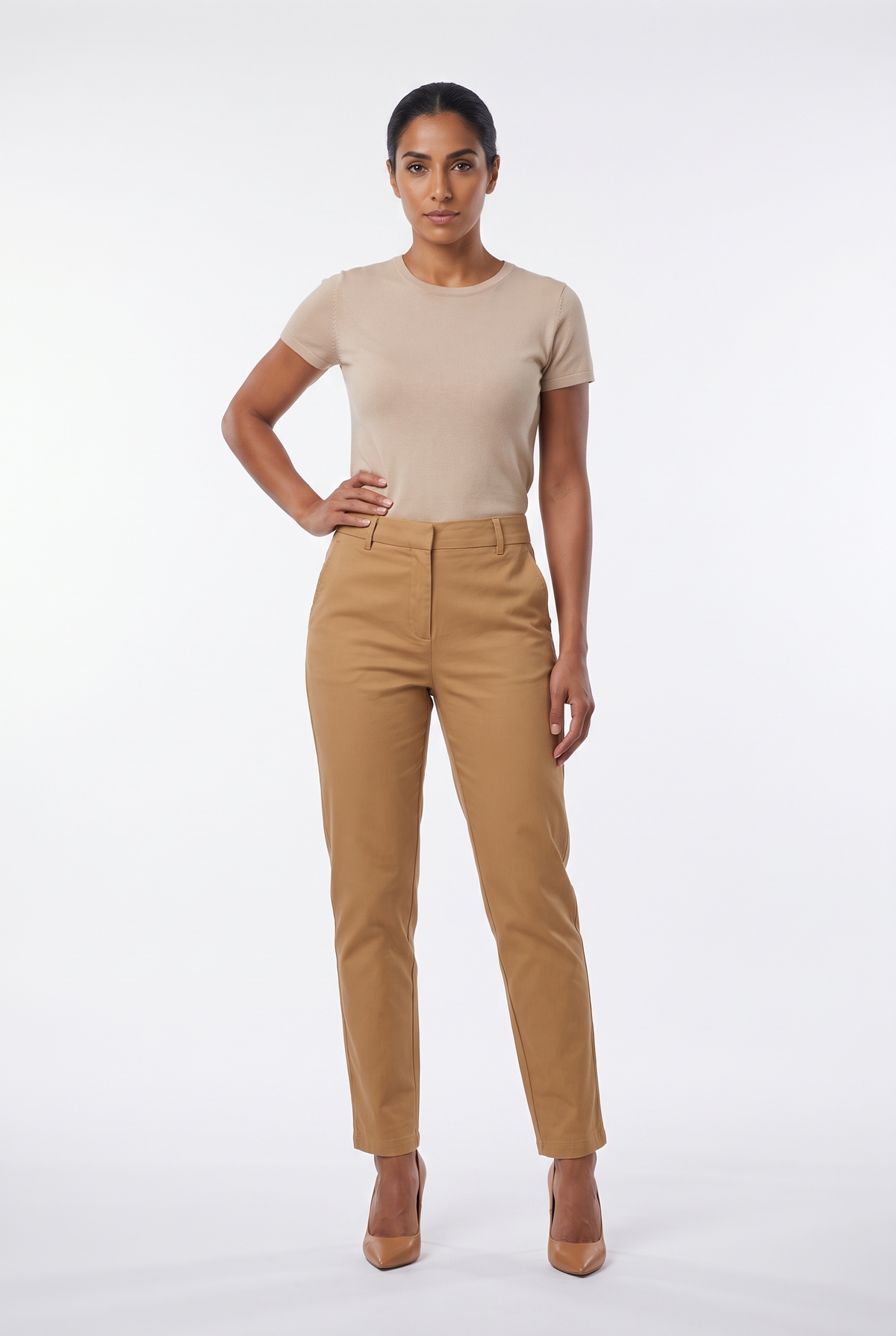 Women Gabardine Pants (Café)
