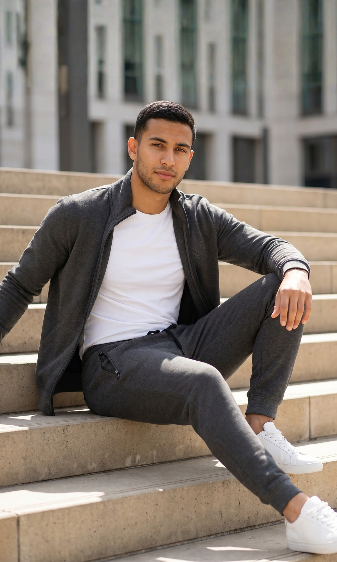 Men Side Zipped Pockets Sweatpants - AE