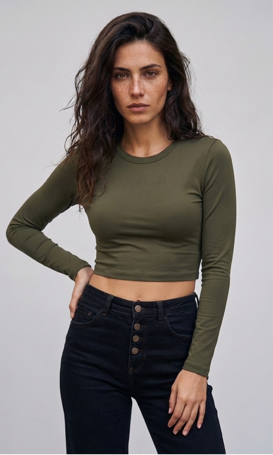 [ORIGINAL]Women Cropped Top Long Sleeve
