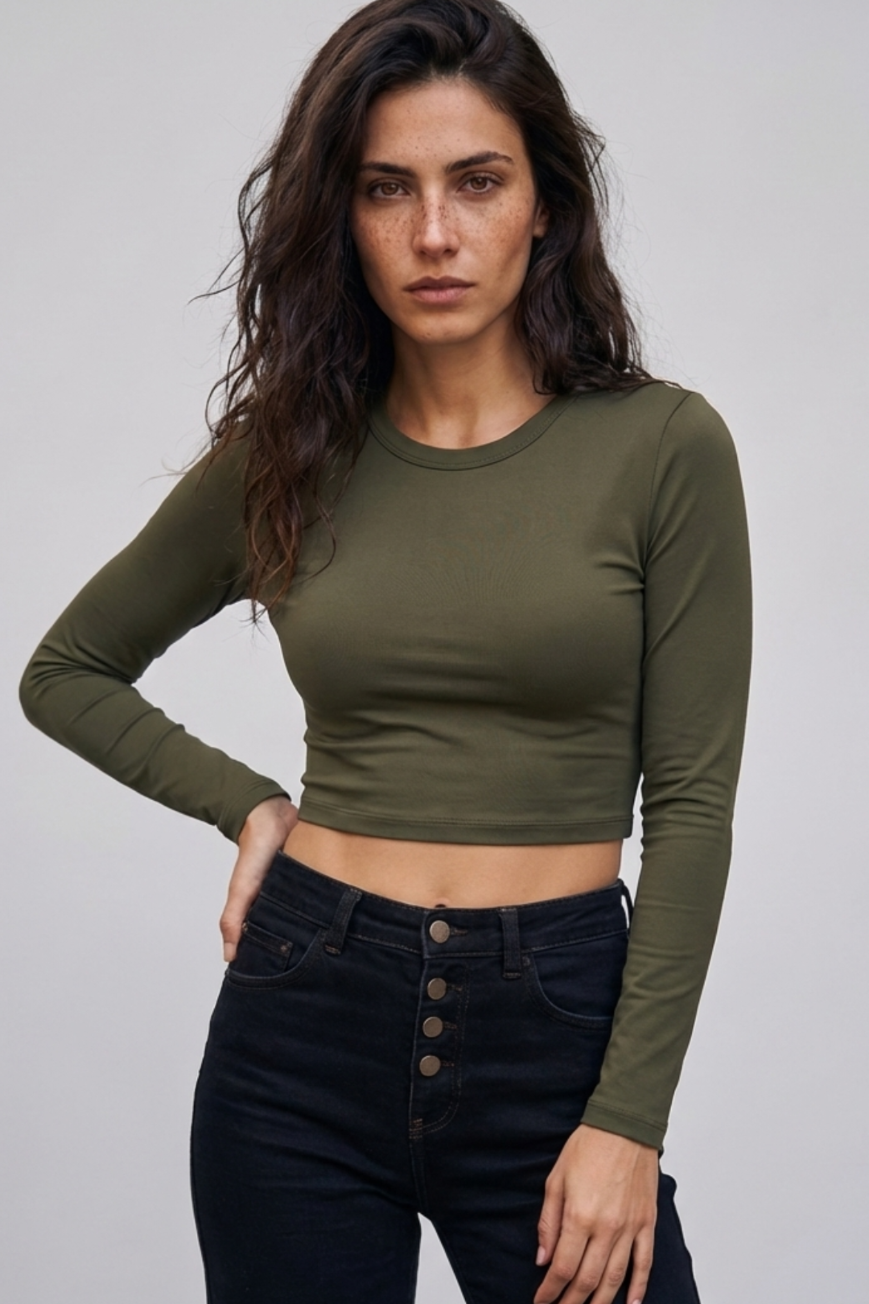 [ORIGINAL]Women Cropped Top Long Sleeve