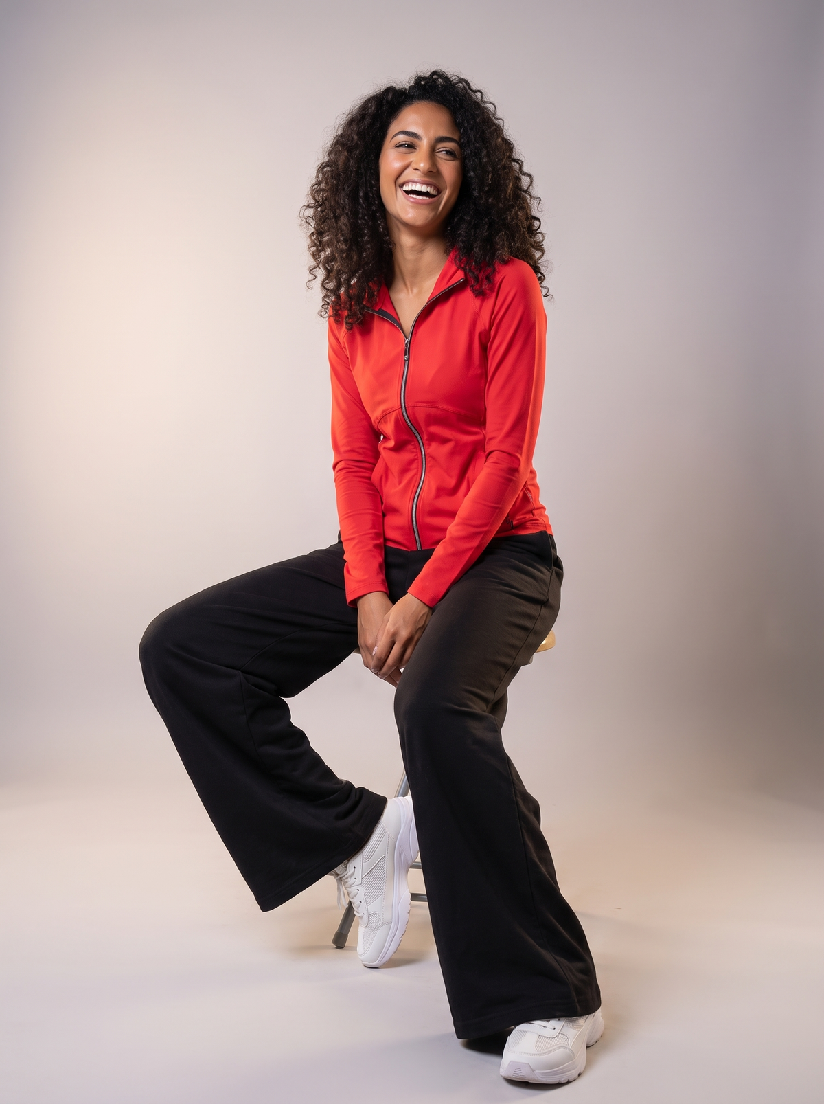 NUT Women High Waist Wide Leg Sweatpants (Black)