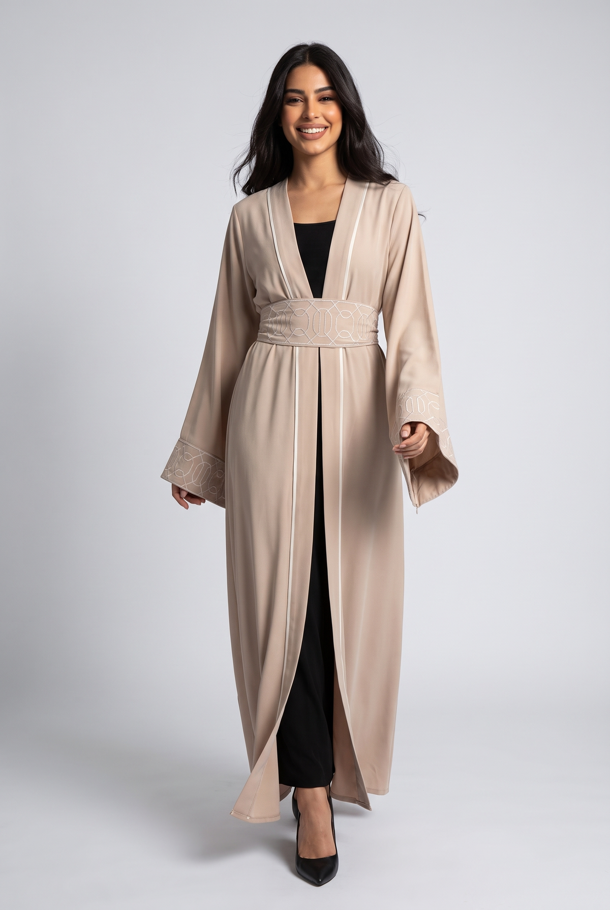 Women Kaftan With Belt (Beige)