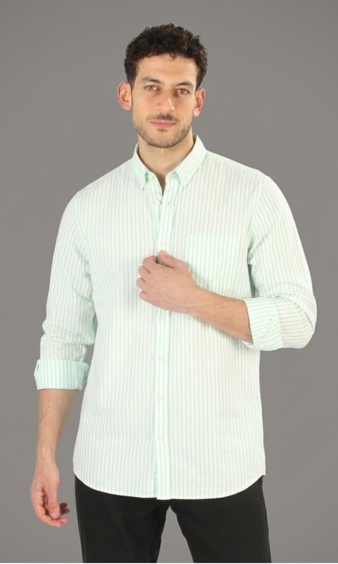 Men Regular Fit Striped Long Sleeves Shirt