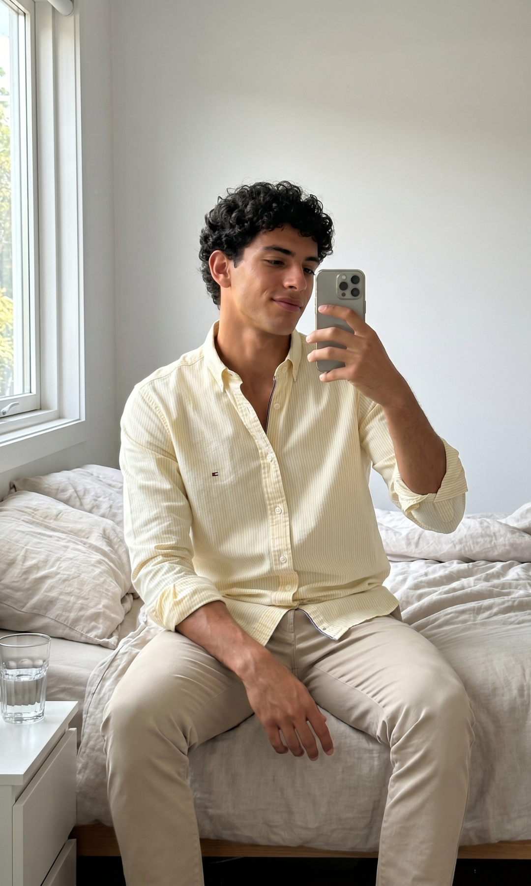 Men Striped Oxford Shirt With Button-Down Collar