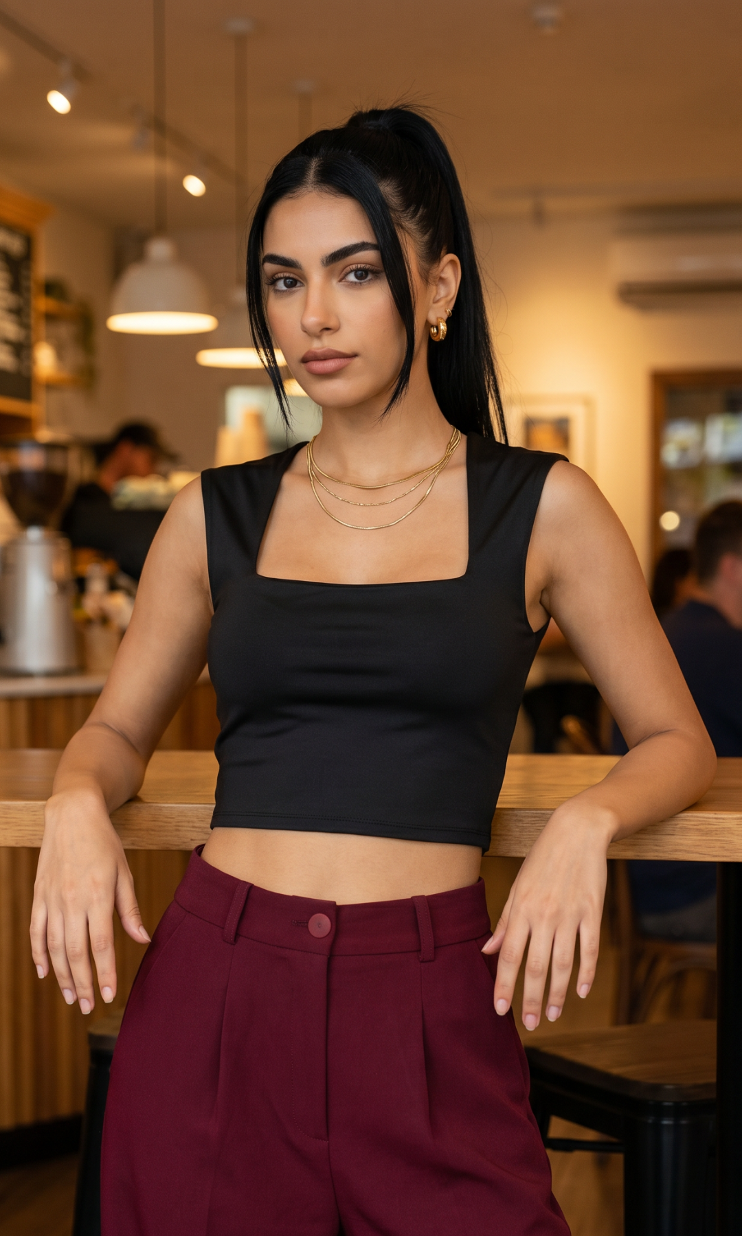 NUT Plain Women Square Neck Tank Tops