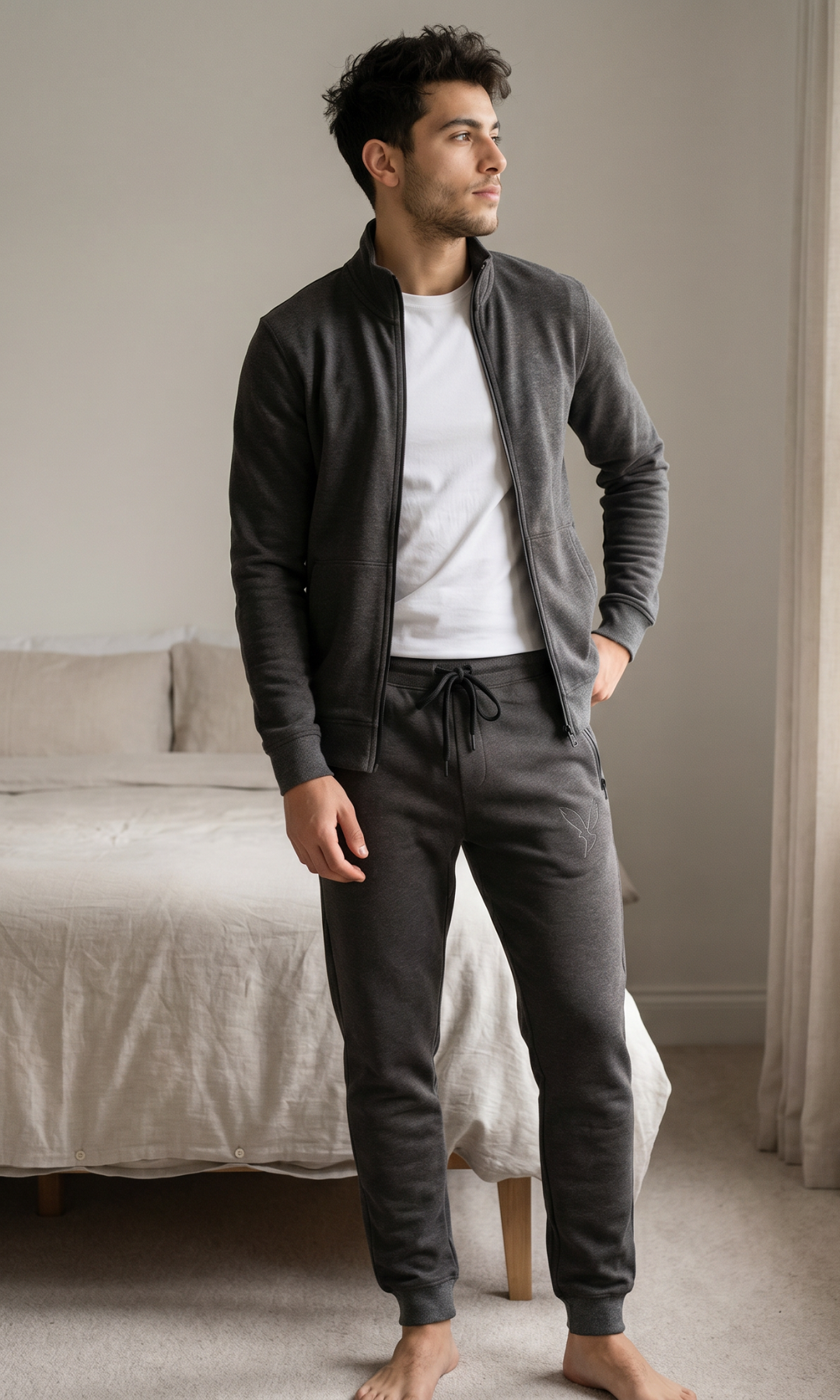 Men Side Zipped Pockets Sweatpants - AE